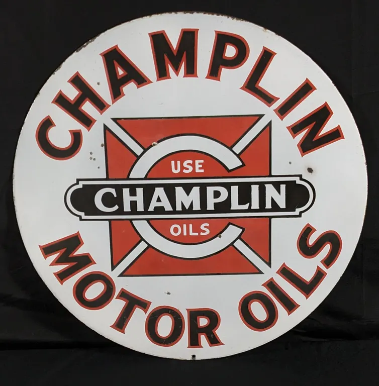 PORCELAIN SIGN CHAMPLIN MOTOR OILS (2 SIDED)
