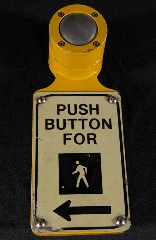 CROSSWALK PUSH BUTTON SIGN