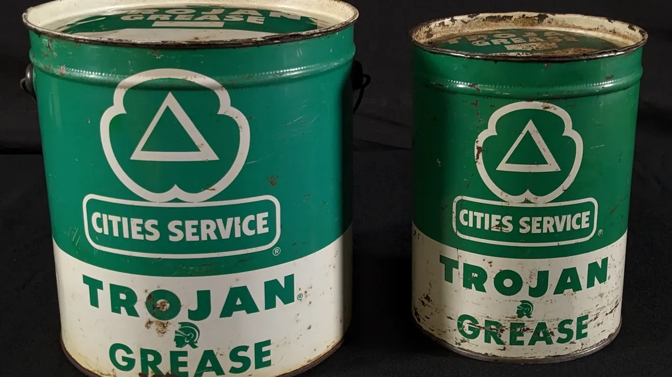 5# & 10# CITIES SERVICE TROJAN GREASE CANS