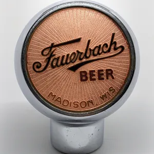 BALL TAP KNOB HANDLE FAUERBACH BEER MADISON WISCONSIN (ROBBINS)