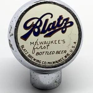 BLL TAP KNOB HANDLE BLATZ MILWAUKEE'S FIRST BOTTLED BEER WISCONSIN (ROBBINS)