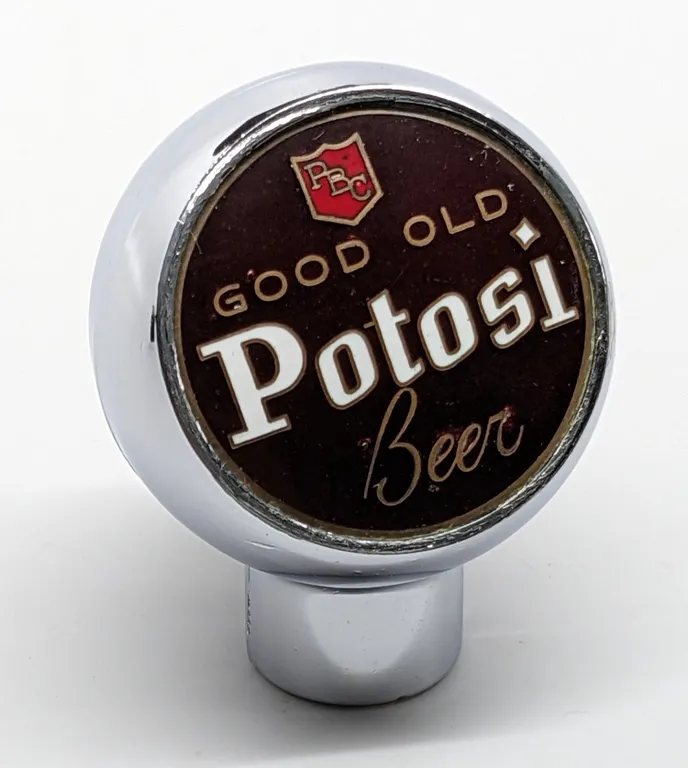 BALL TAP KNOB HANDLE GOOD OLD POTOSI BEER WISCONSIN (ROBBINS)
