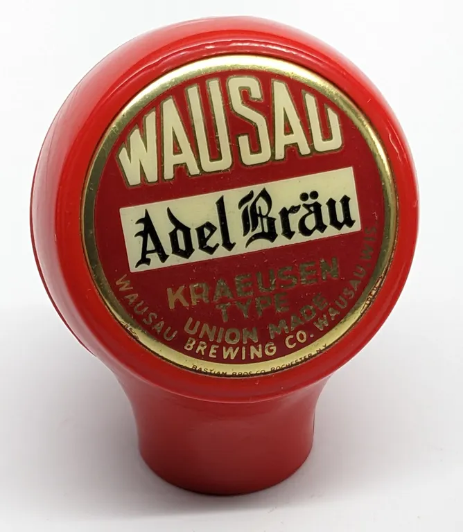 BALL TAP KNOB HANDLE UNION MADE KRAUSEN TYPE ADEL BRAU BEER WAUSAU WISCONSIN (BASTIAN BROS)