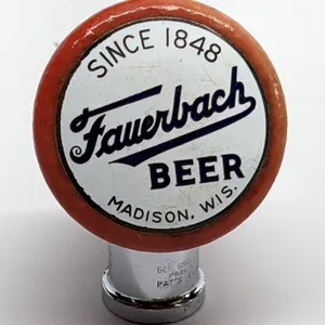 BALL TAP KNOB HANDLE FAUERBACH BEER MADISON WISCONSIN (GEN PRODUCTS)