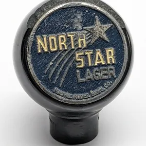 BALL TAP KNOB HANDLE MATHIE RUDER NORTH STAR LAGER BEER WAUSAU WISCONSIN (GREEN DUCK)