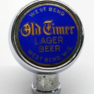 BALL TAP KNOB HANDLE OLD TIMER LAGER BEER WEST BEND WISCONSIN (GEN PRODUCTS)