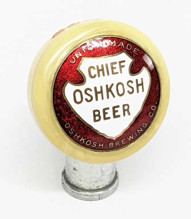 BALL TAP KNOB HANDLE CHIEF OSHKOSH BEER WISCONSIN (GEN PRODUCTS)