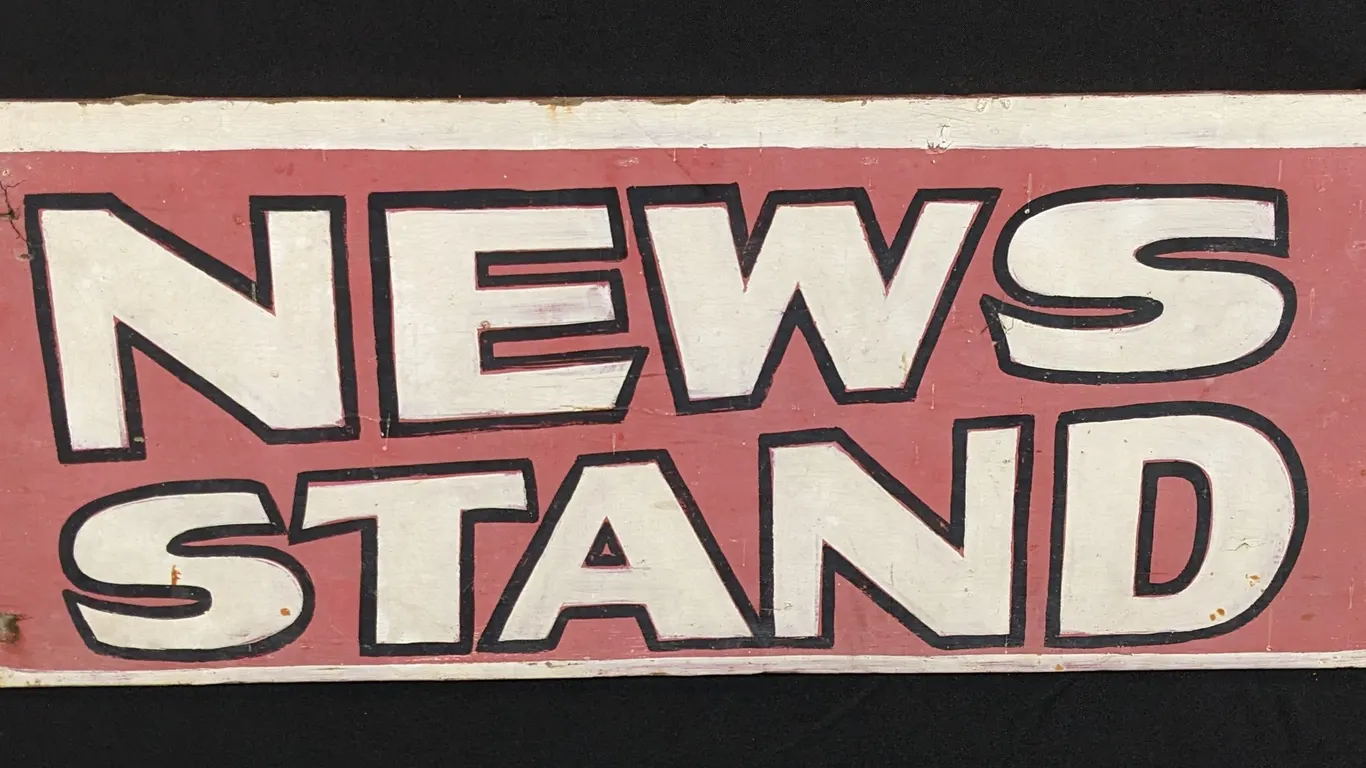 WOOD SIGN "NEWS STAND" (2 SIDED)