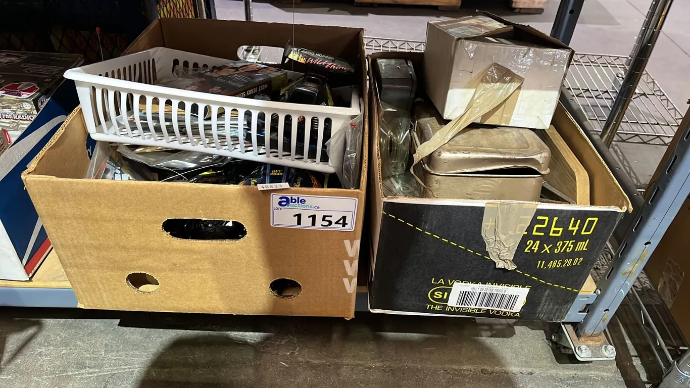 (2) BOX OF ASSORTED ITEMS INCLUDING RC CARS AND HAND TOOLS