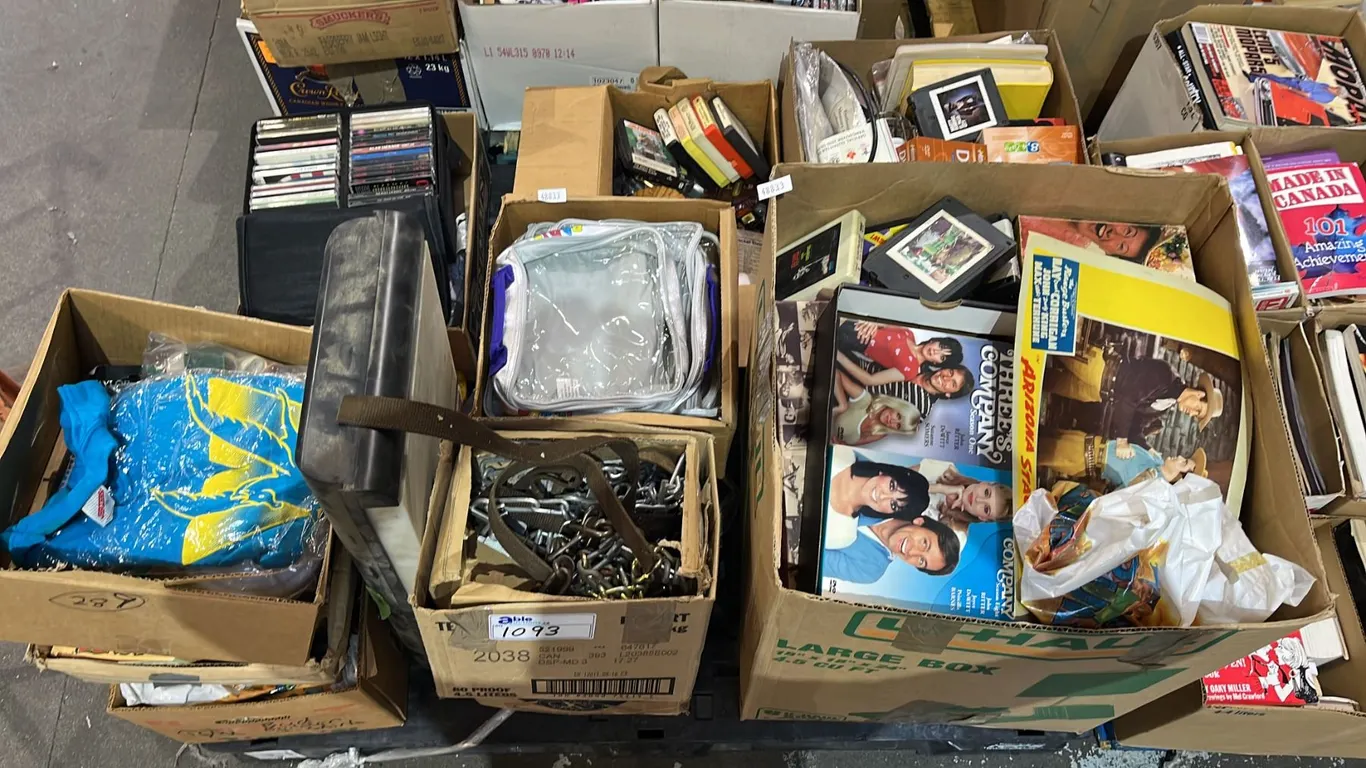PALLET OF ASSORTED ITEMS INCLUDING DVD'S, CASSETTES, CDS AND MORE
