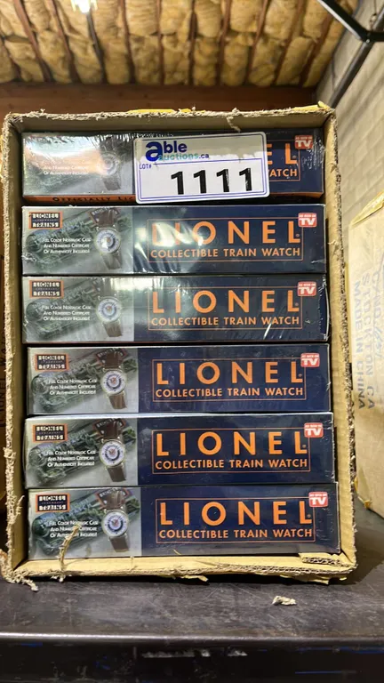 *NEW IN BOX* (6) 1998 LIONEL COLLECTOR'S TRAIN POCKET WATCH WITH MOTION