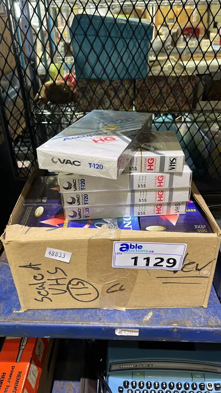 *NEW* BOX OF ASSORTED BLACK VHS VIDEO CASSETTE TAPES