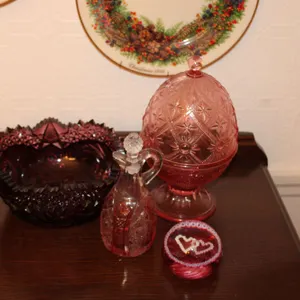 Pink and Amethyst Glassware