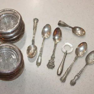 Sterling Silver Coasters & Spoons