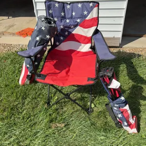 Two Patriotic Bag Chairs with Stand