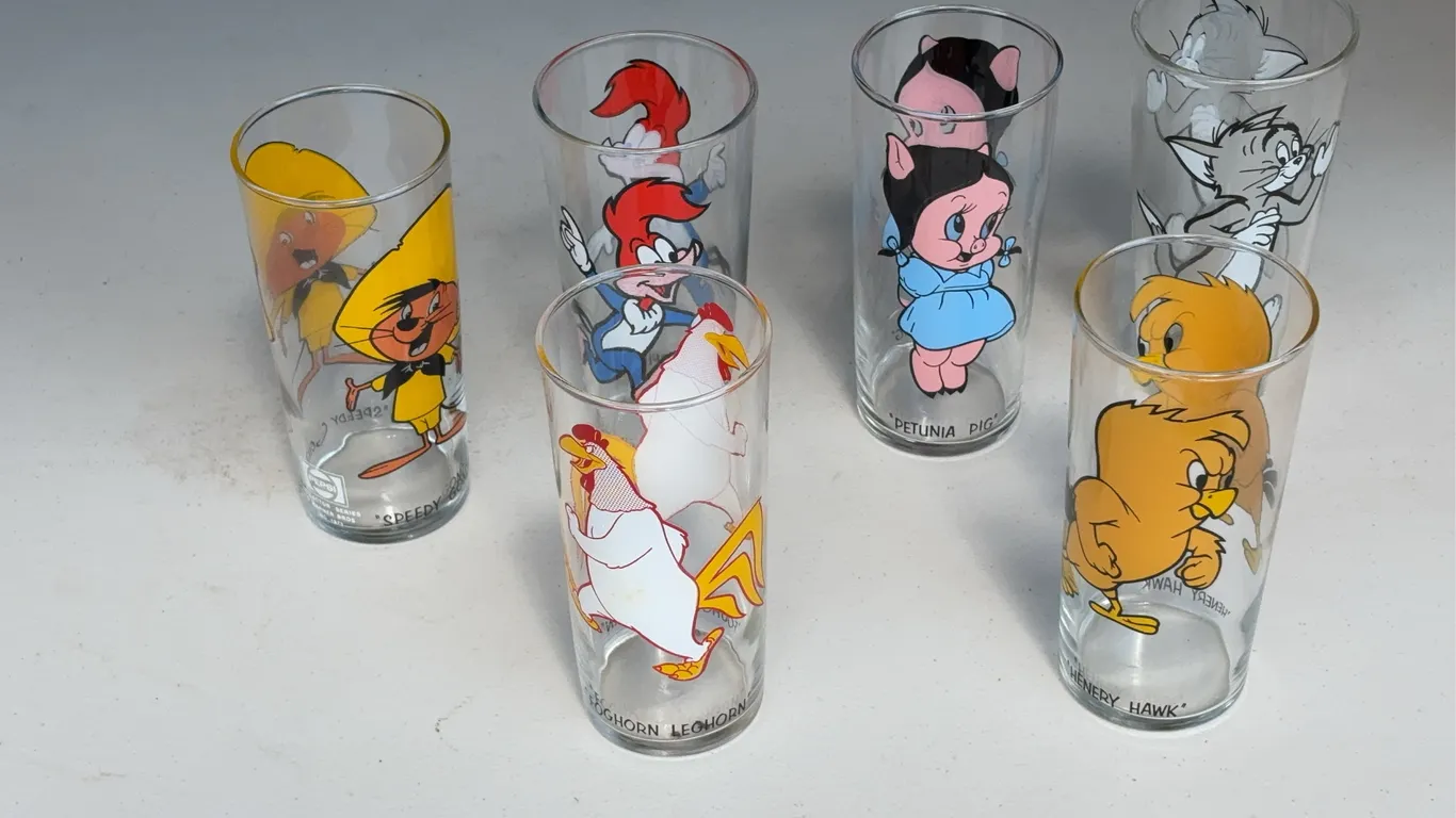 Six Pepsi Character Glasses