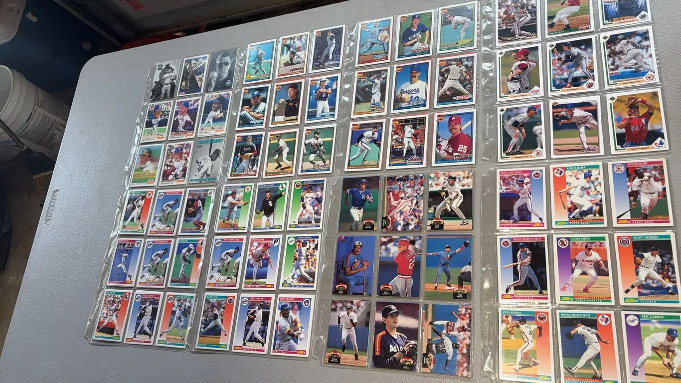 Eight Sheets Baseball Cards