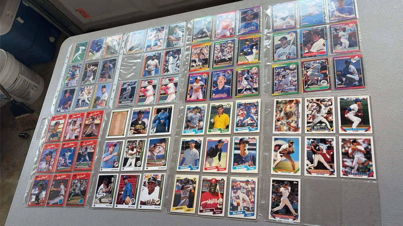 Eight Sheets Baseball Cards