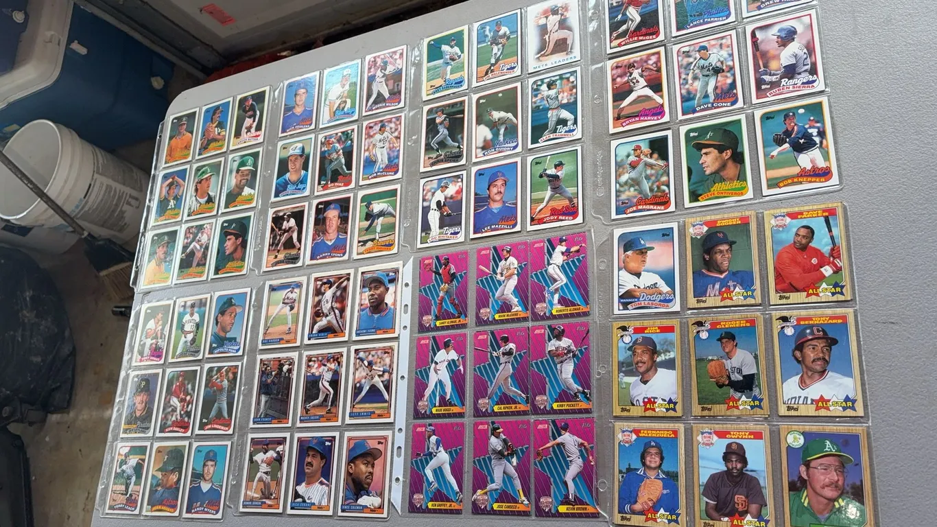 Eight Sheets of Baseball Cards