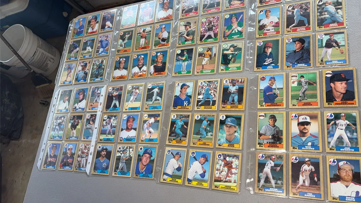 Eight Sheets of Baseball Cards