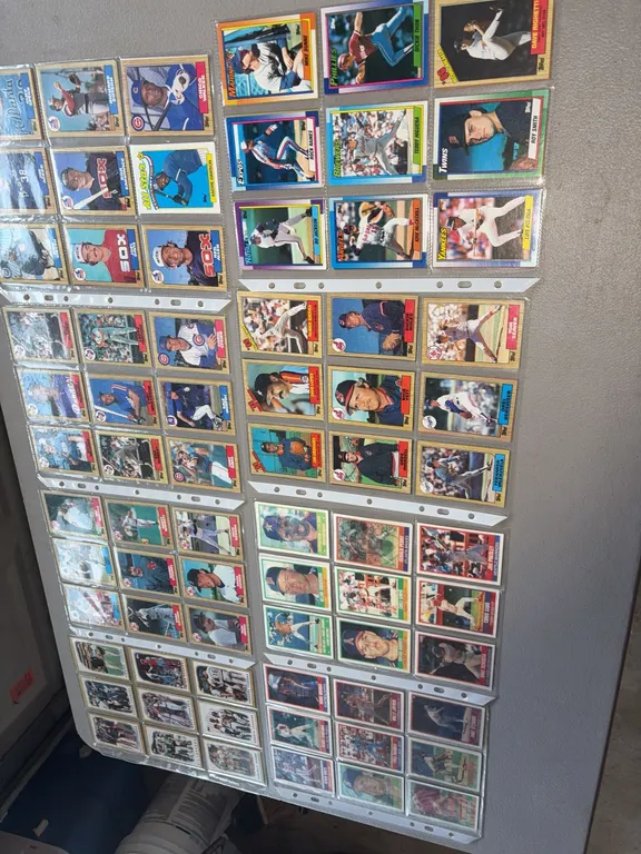Eight Sheets of Baseball Cards