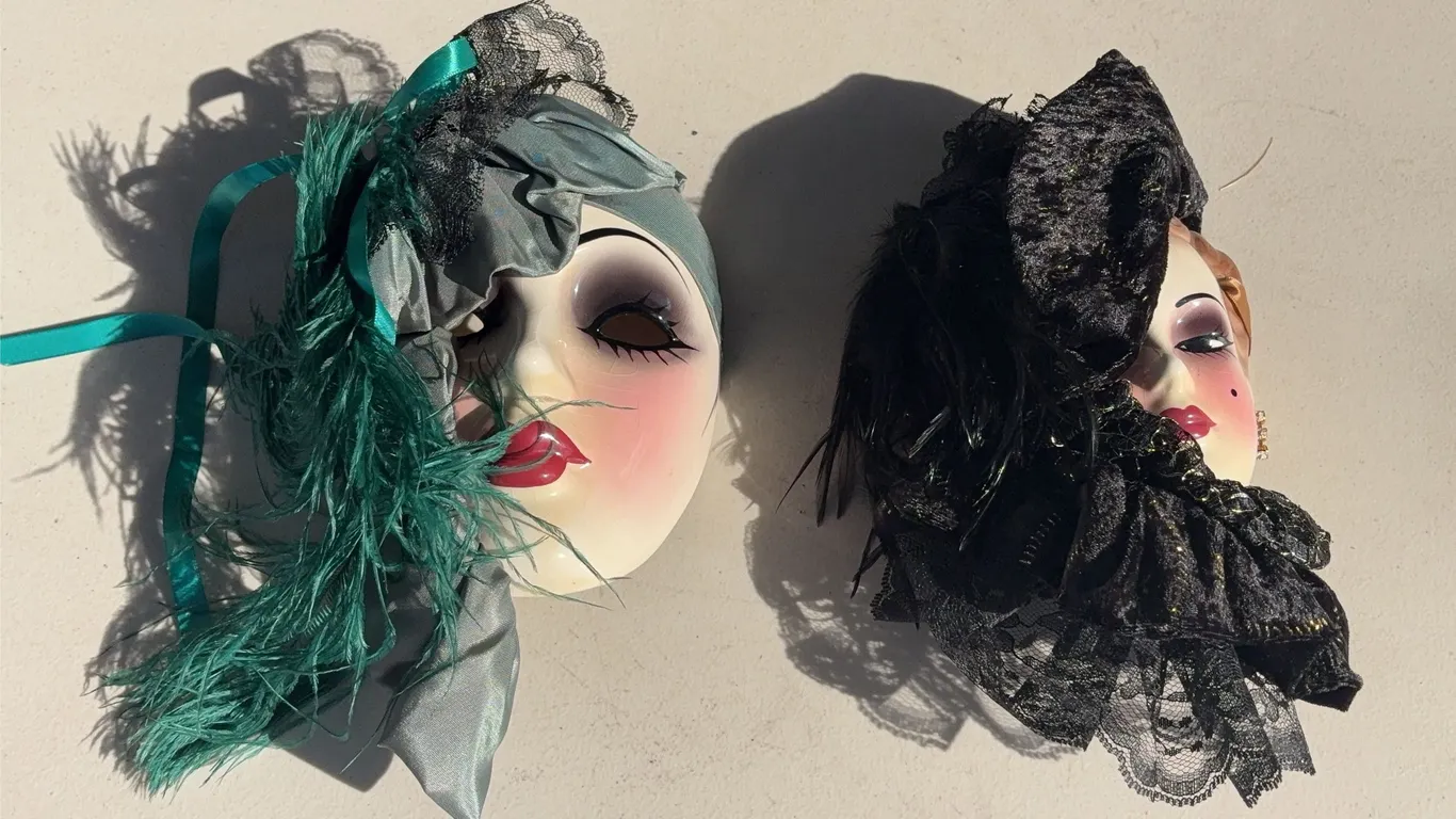 Two Ceramic Wall Hanging Masks