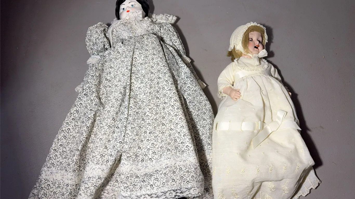 Two Porcelain Head Dolls