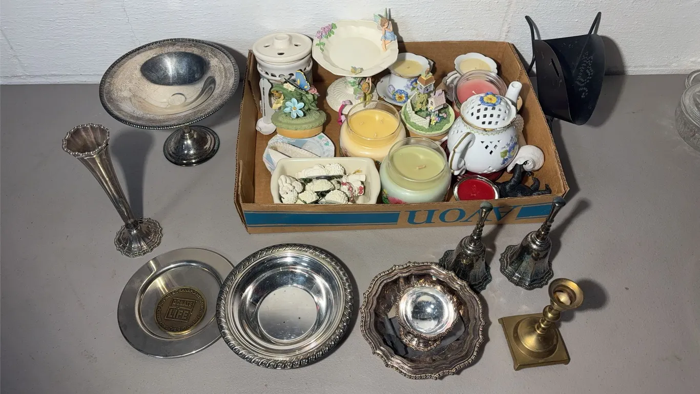 Silverplate and Candle Holders