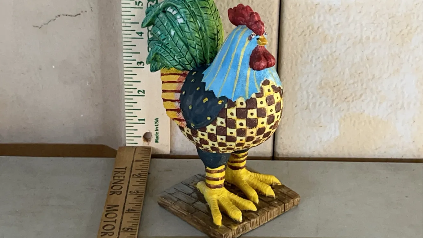 Resin Rooster Figure 6.75" Tall