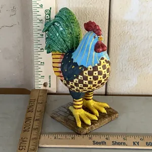 Resin Rooster Figure 6.75" Tall