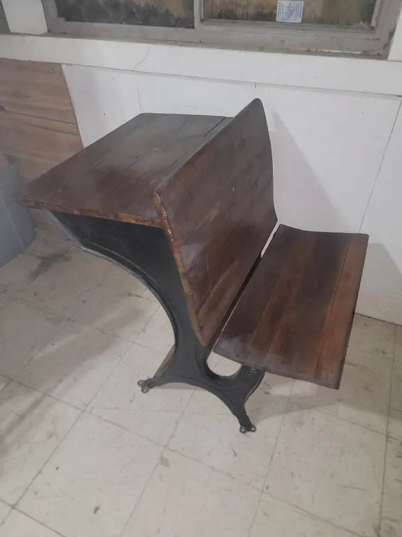Vintage Wood/Cast School Desk 24"X24"X22.5"