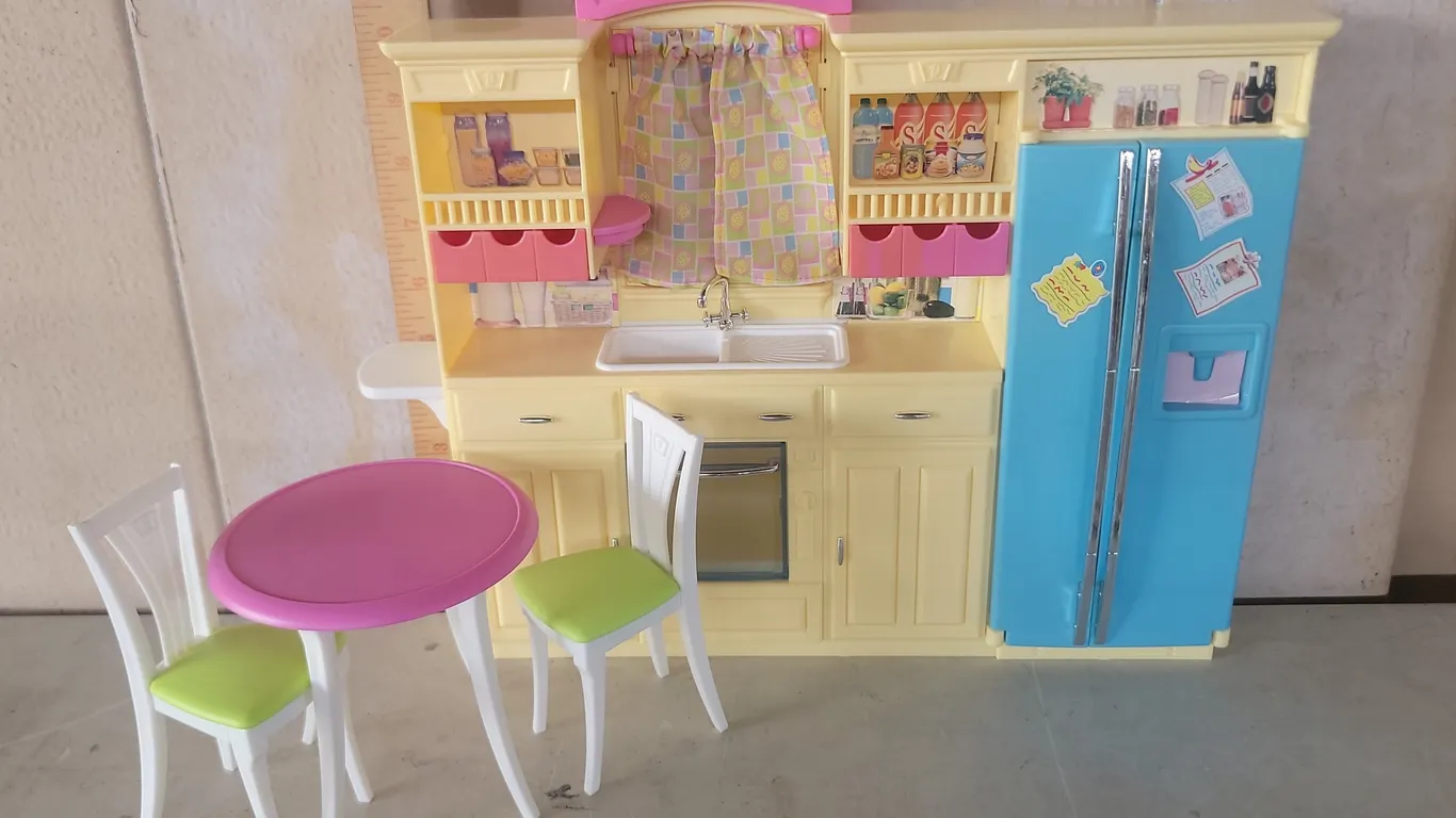 Mattel Barbie Kitchen, Table, & 2 Chairs