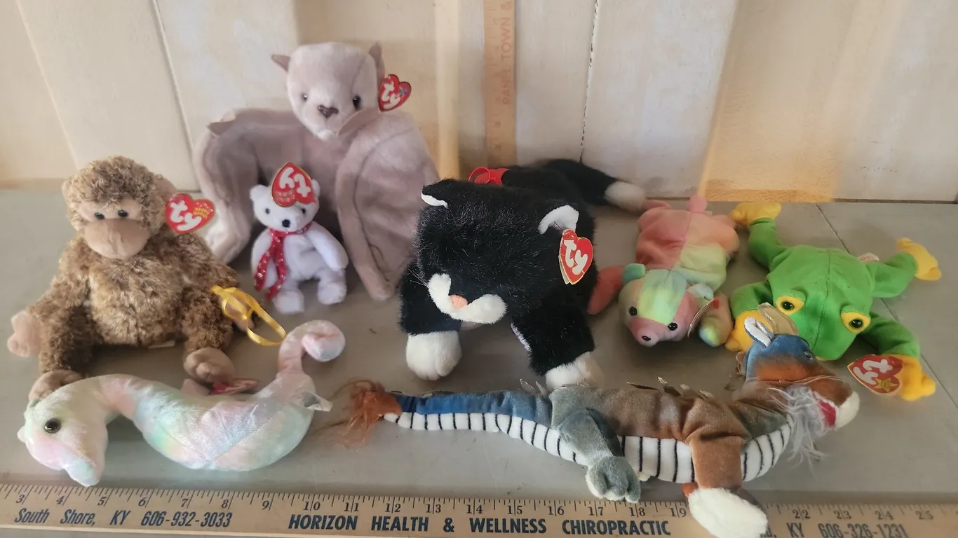 6 Ty Beanie Babies & 2 Beanie Buddies