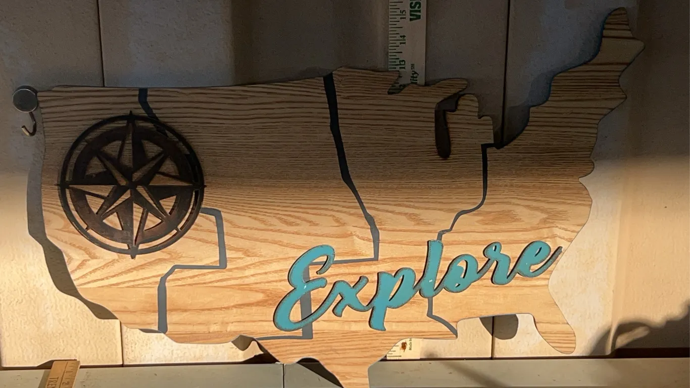 Explore U.S.A. Wall Decor 24"X16"