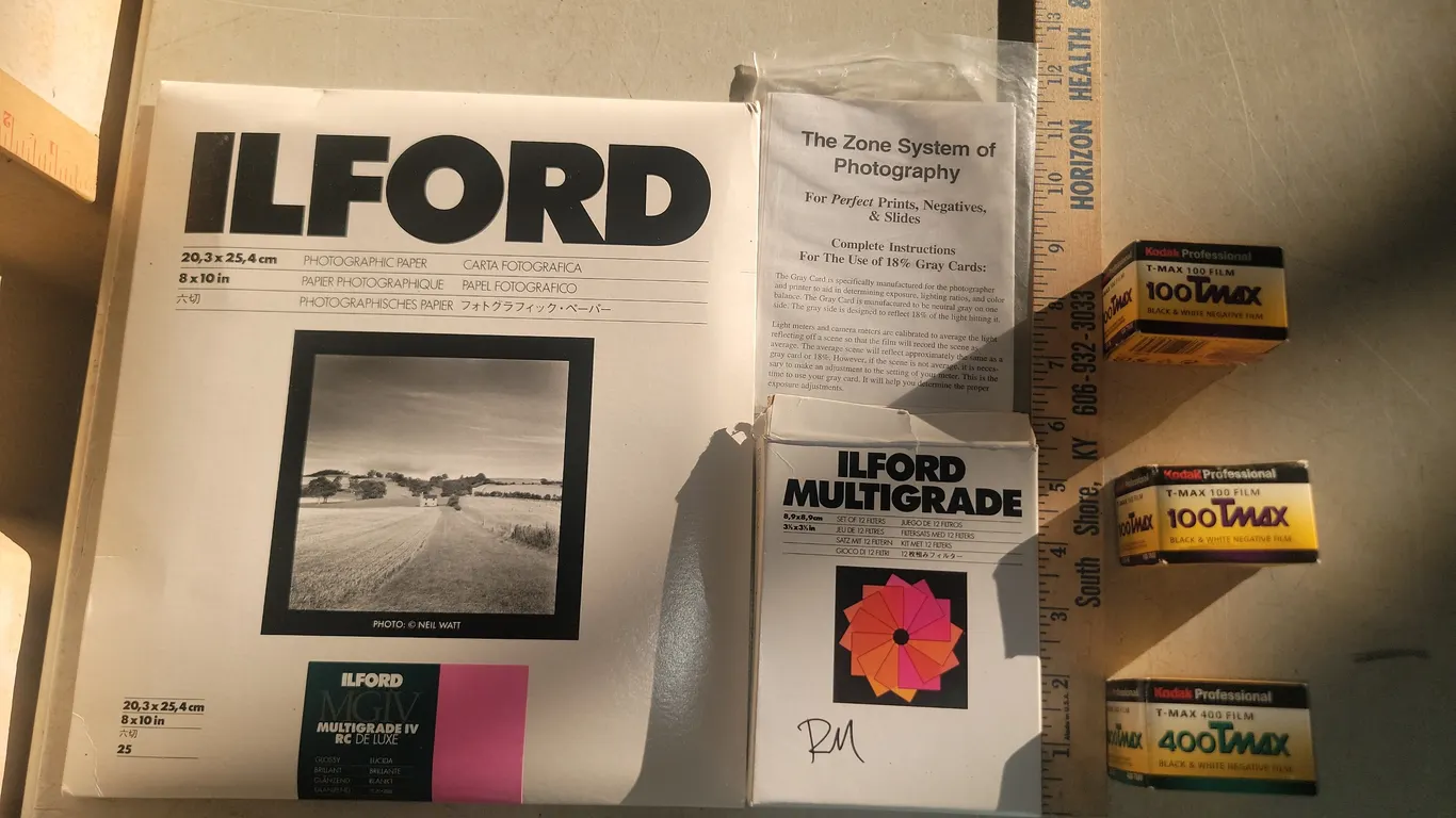 Ilford Photographic Paper, Kodak 100 & 400 Tmax Film, Etc.