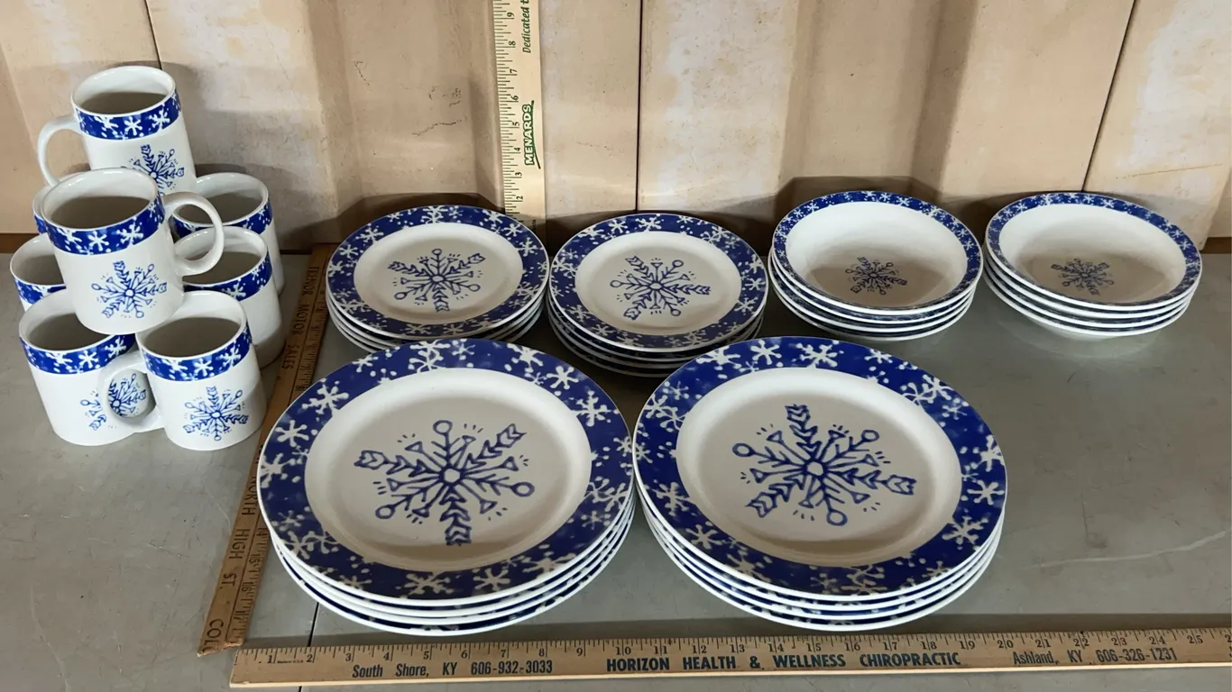 WCL Snowflake Dish Set Serving For 8