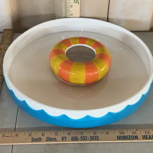 2003 Daniel Dela Cruz Enesco Pool & Floaty Chip N Dip Ceramic Set