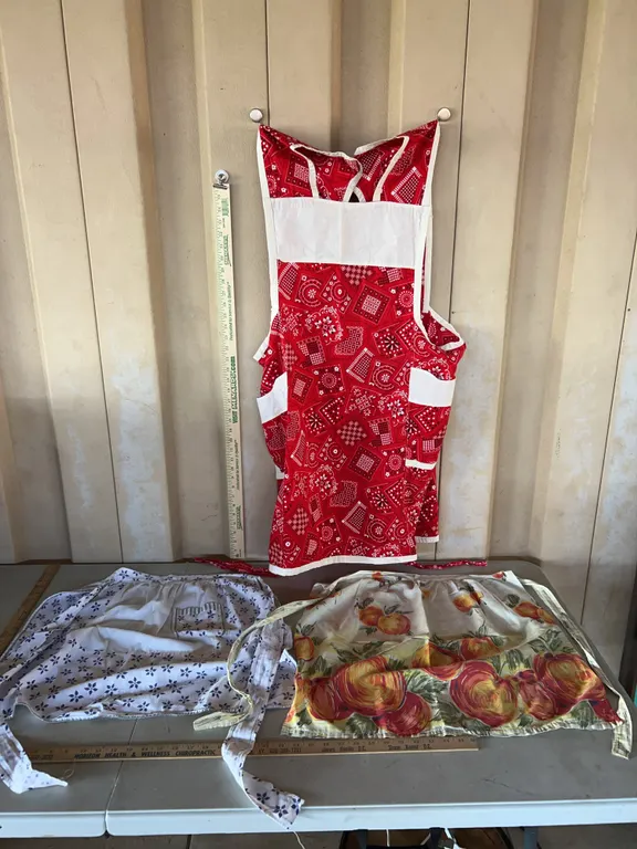 3 Hand Made Machine Sewn Aprons