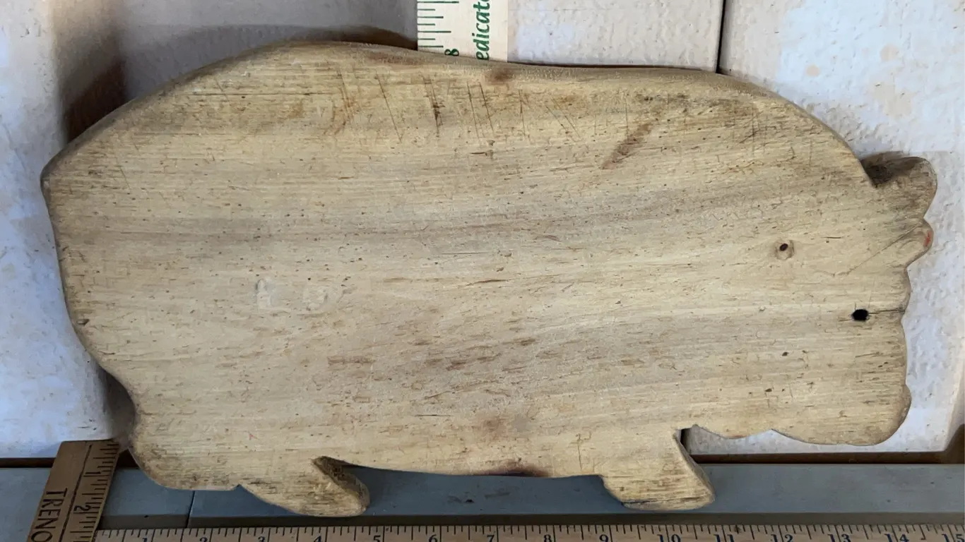 Vintage Wooden Pig Shaped Cutting Board 14.75"X8.75"