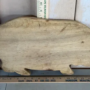Vintage Wooden Pig Shaped Cutting Board 14.75"X8.75"