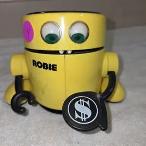 Vintage Robie the Banker electronic coin bank by Radio Shack