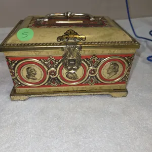 Vintage Embossed metal keepsake bank