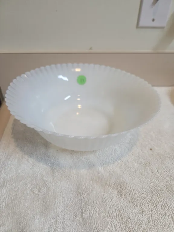 Vintage MacBeth Evans Monax petalwear, white milk glass serving bowl