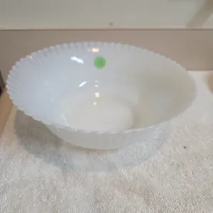 Vintage MacBeth Evans Monax petalwear, white milk glass serving bowl