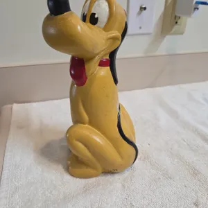 Vintage hand painted ceramic or chalkware Pluto. Figurine, marked with a walt disney productions cop