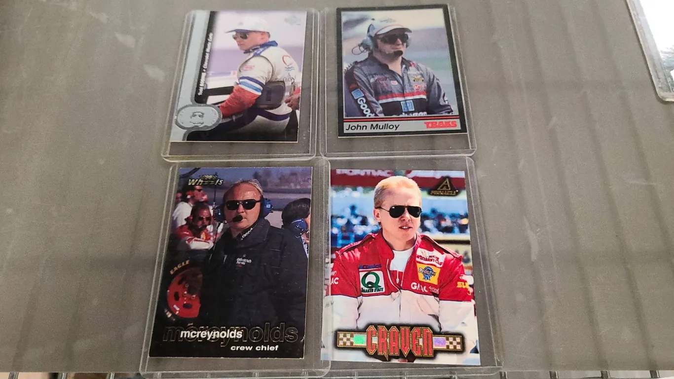 1990s NASCAR Crew and Driver Card Lot: Bodine, Mulloy, Craven, McReynolds
