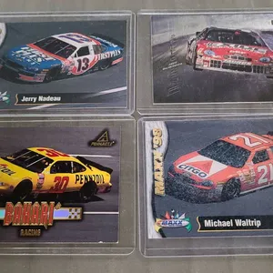 4 NASCAR Racing Cards in Hard Sleeves, 1990s Drivers