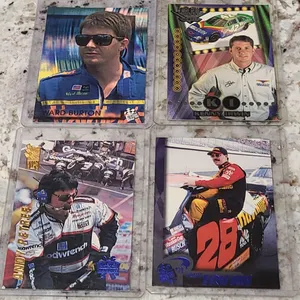 4 NASCAR Racing Trading Cards, Various Drivers and Crew