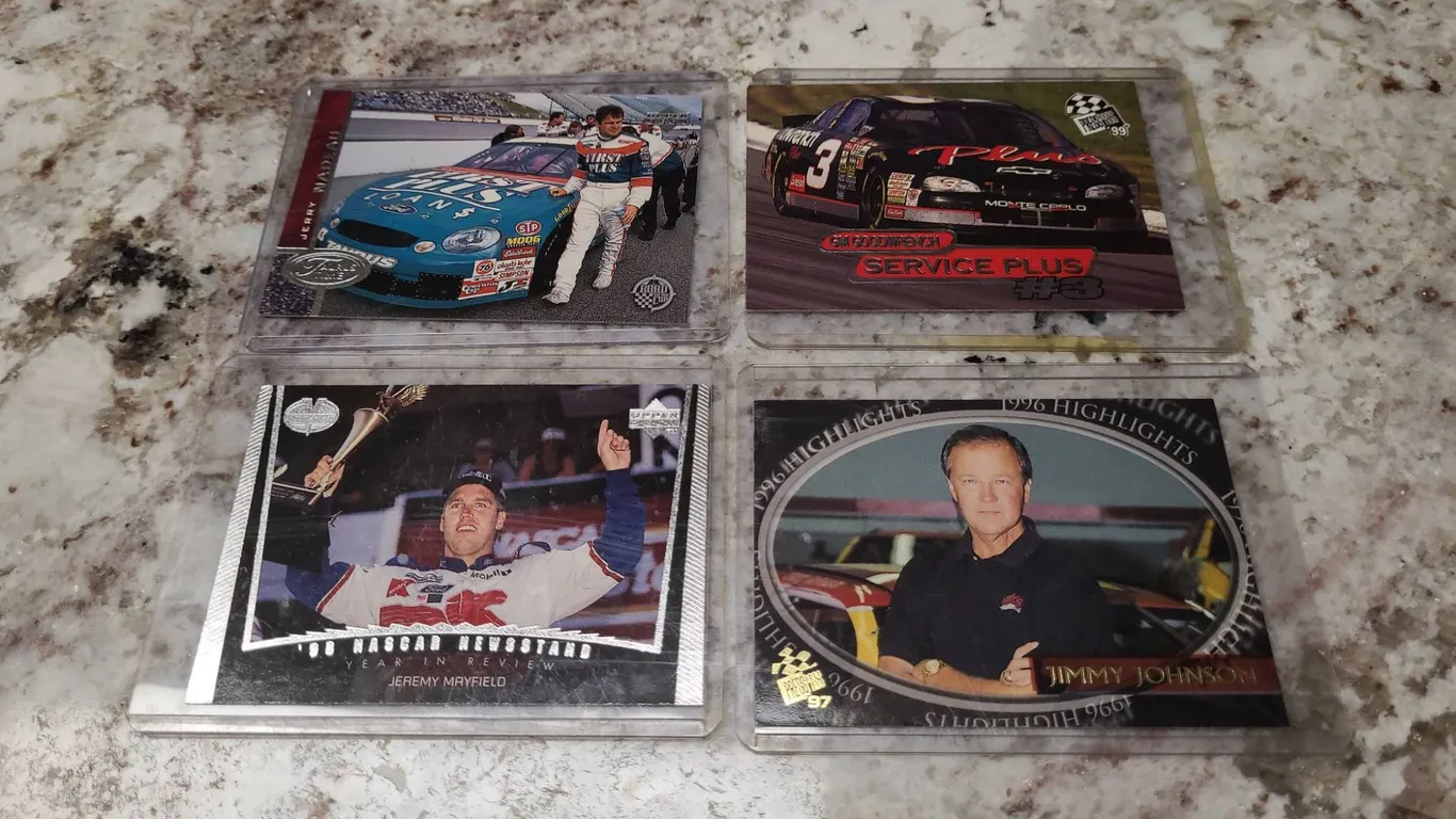 NASCAR Racing Trading Card Lot: Maderau, Earnhardt, Johnson, Mayfield
