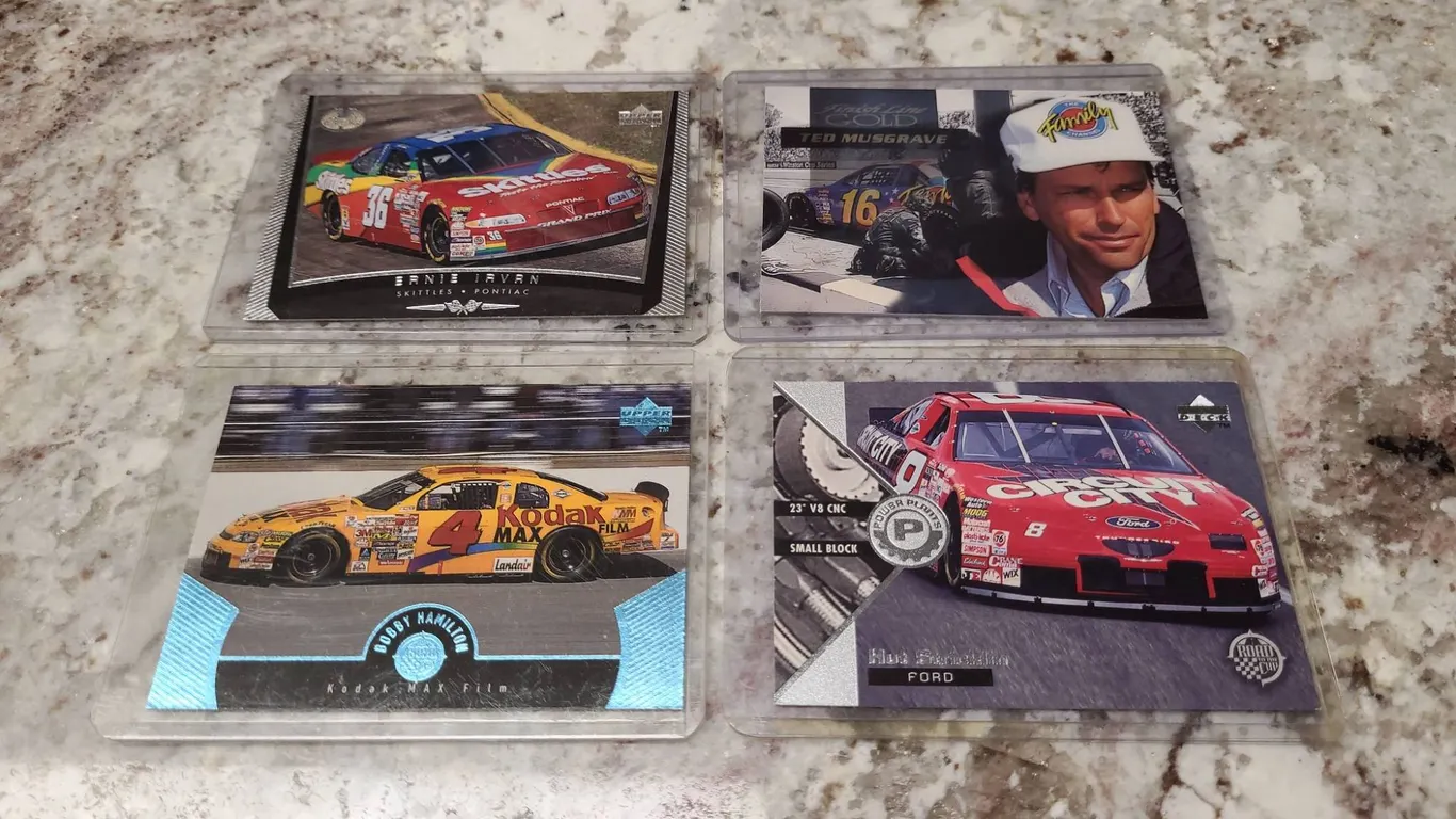 Nascar Cards Featuring Irvan, Musgrave, Stricklin, Hamilton